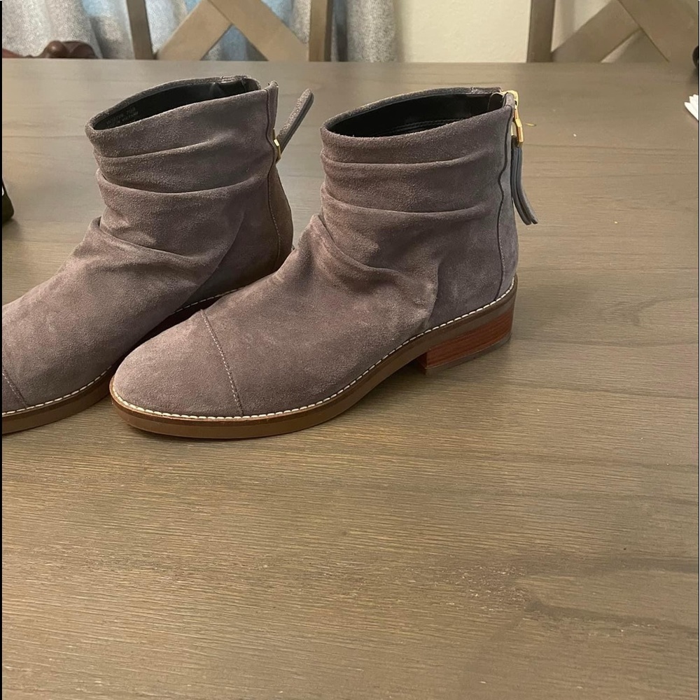 Cole Haan booties, low heel, zipper back, size 7.5